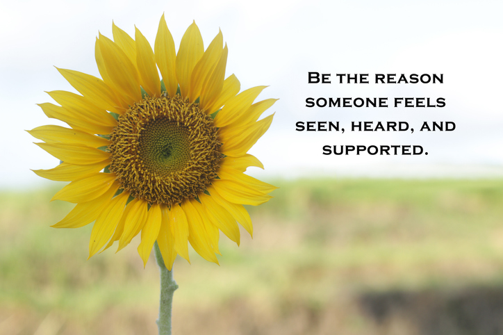 Sunflower with kindness quote